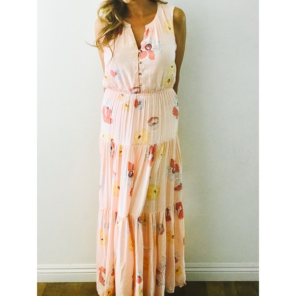 SOLD NWT Daniel Rainn Pink floral maxi dress size M - Picture 3 of 6